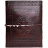 Großes Lederbuch mit Pentagramm, braun, 20x25cm